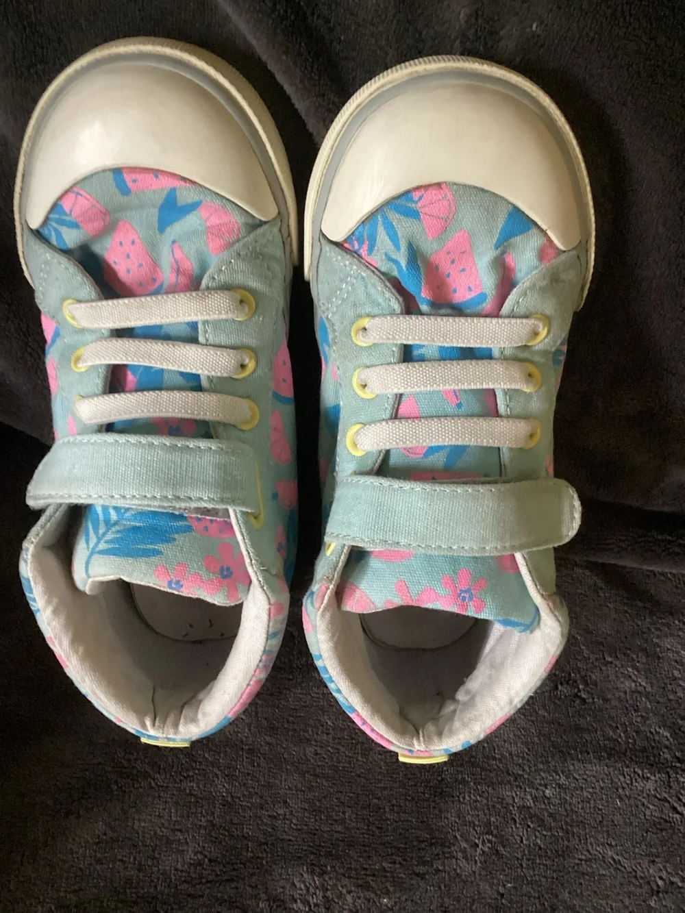 See Kai Run girls high top blue and pink Velcro closure sneakers in size 12 1/2.
